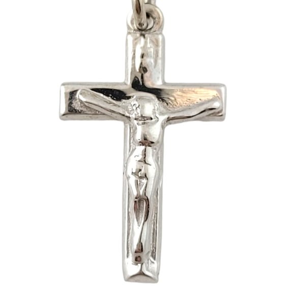 14K White Gold Cross Pendant Chain Necklace #16466